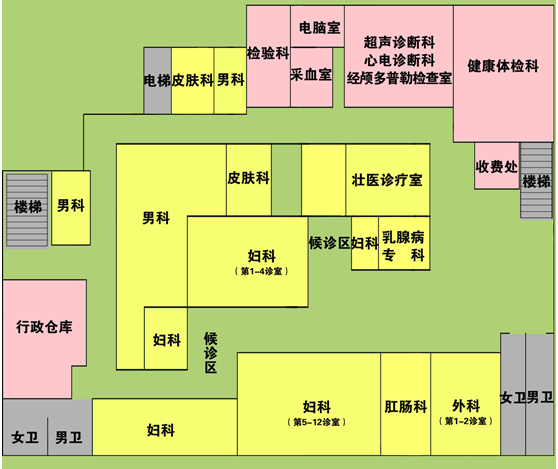 主楼门诊二层分布图