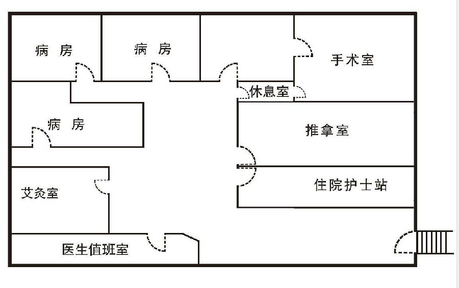 科室:挂号室,收费室,中医科,儿科,内科,西药房,中药房,输液室 门诊二