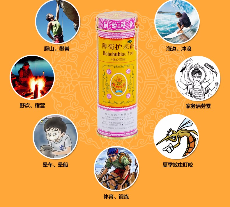 香港原装进口保心安油薄荷护表油186ml